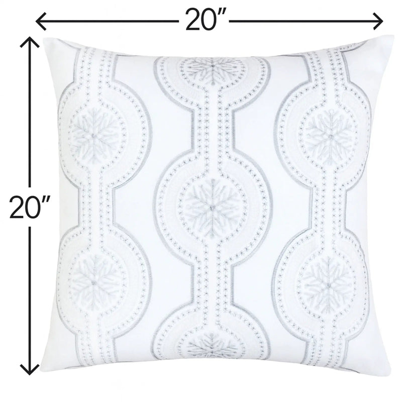 Holiday Throw Pillow With Snowflake Embroidery by Unique Piece Furniture