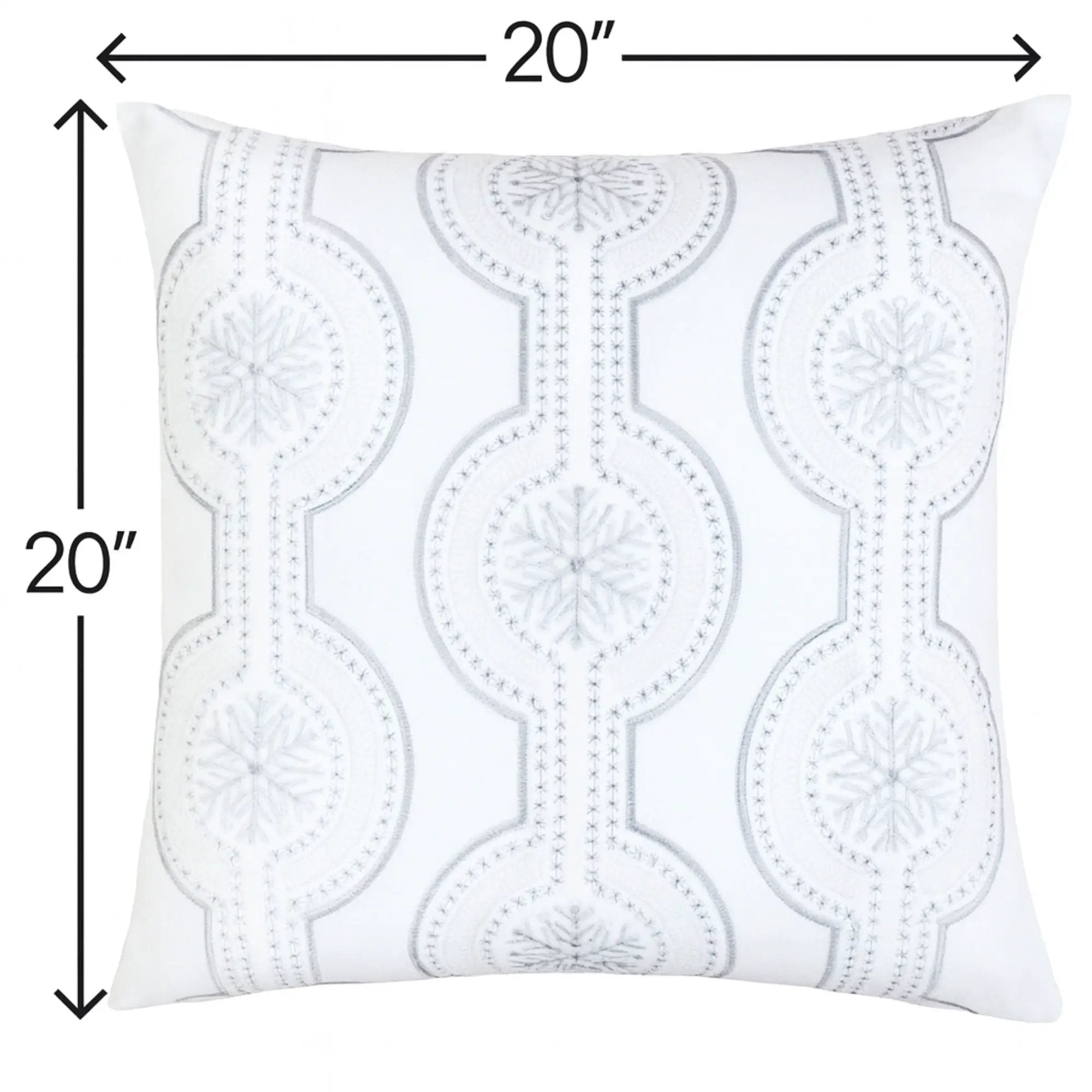 Holiday Throw Pillow With Snowflake Embroidery by HouseOfZazla