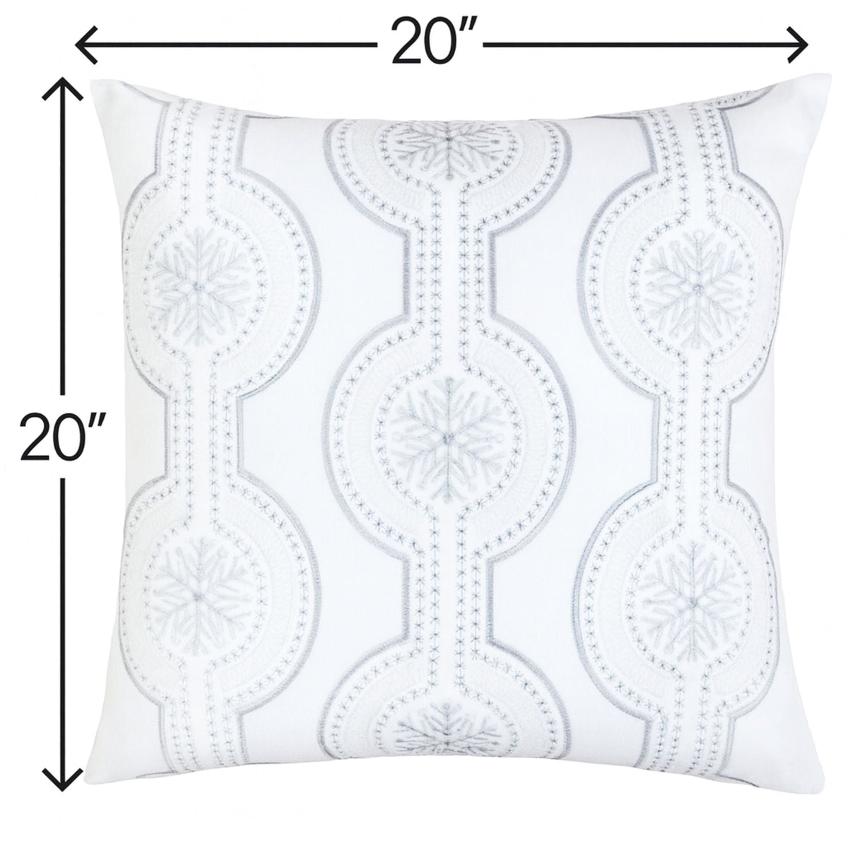 Holiday Throw Pillow with Snowflake Embroidery - 20x20 Inch, photo 16 of 16