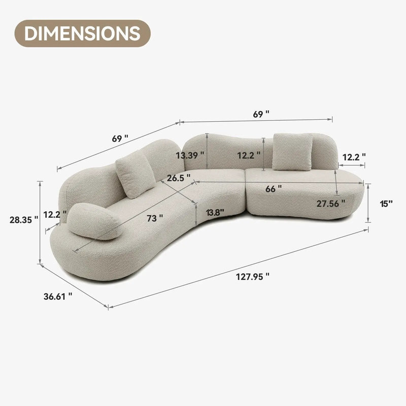 Modern Curved Modular 5 Seater Sofa by HouseOfZazla