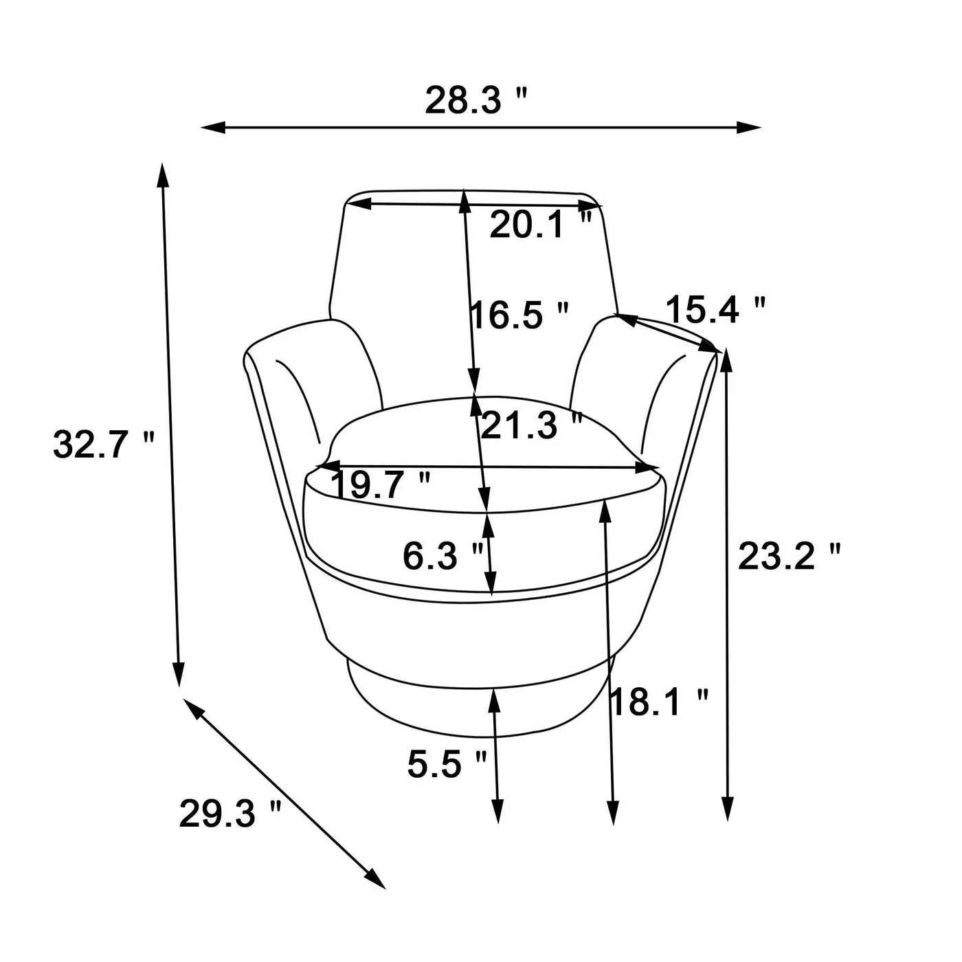 Teddy Swivel Barrel Chair, Swivel Accent Chairs Armchair For Living Room by HouseOfZazla