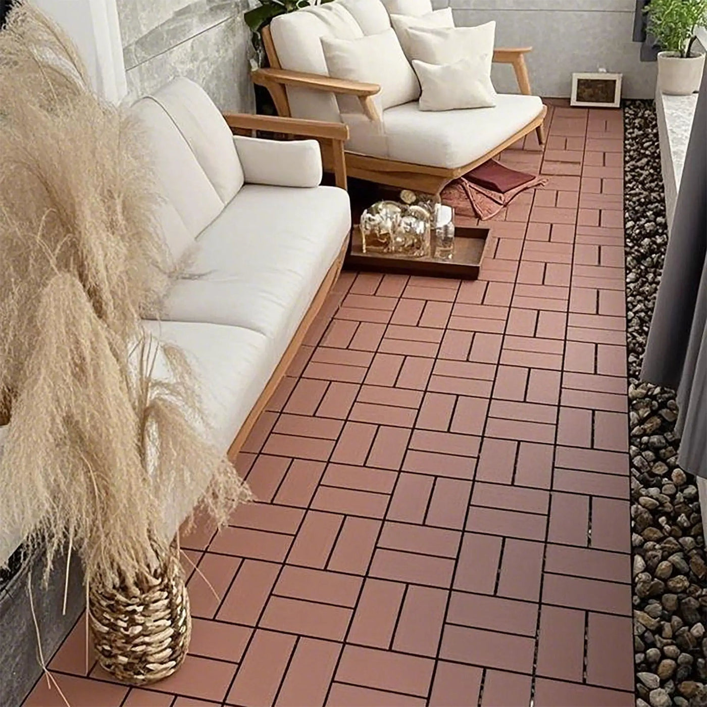 Plastic Interlocking Deck Tiles Patio Deck Tiles Waterproof Outdoor Use by HouseOfZazla