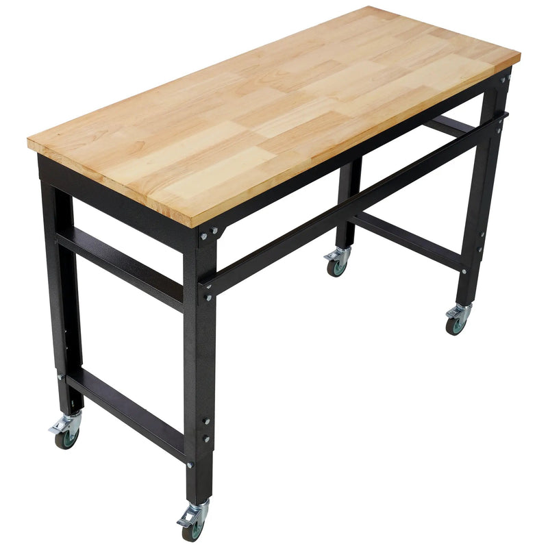 48" Wide Rolling Workbench - Adjustable Height for Workshop by HouseOfZazla