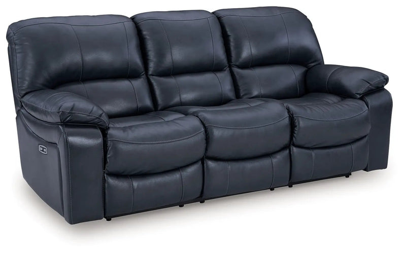 Leesworth - 3 Pc. - Power Reclining Sofa, Power Reclining Loveseat, Power Rocker Recliner - Ocean by Unique Piece Furniture