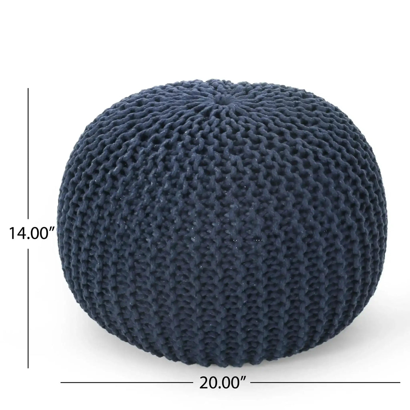 Bordeaux Knitted Cotton Round Pouf Ottoman Floor Cushion by HouseOfZazla