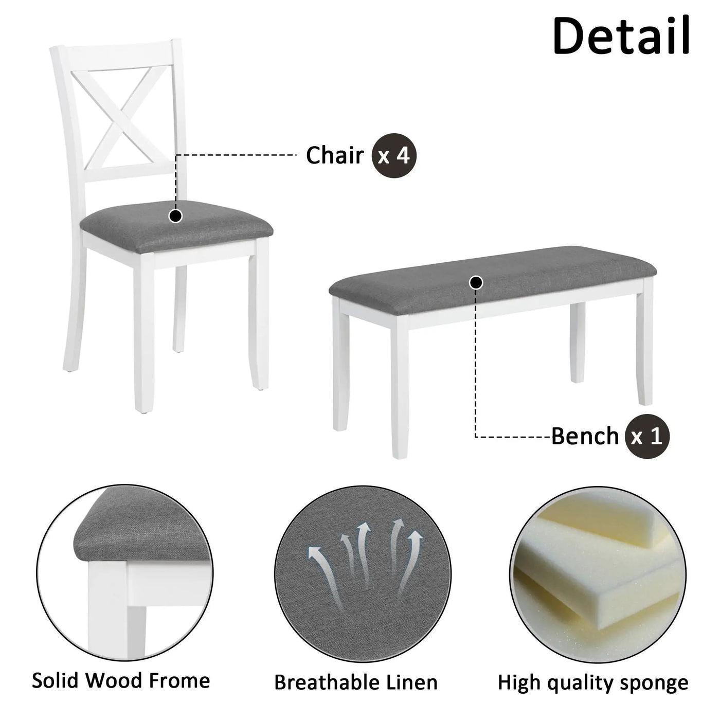 Modern Dining Table Set With Chairs For Kitchen by Unique Piece Furniture