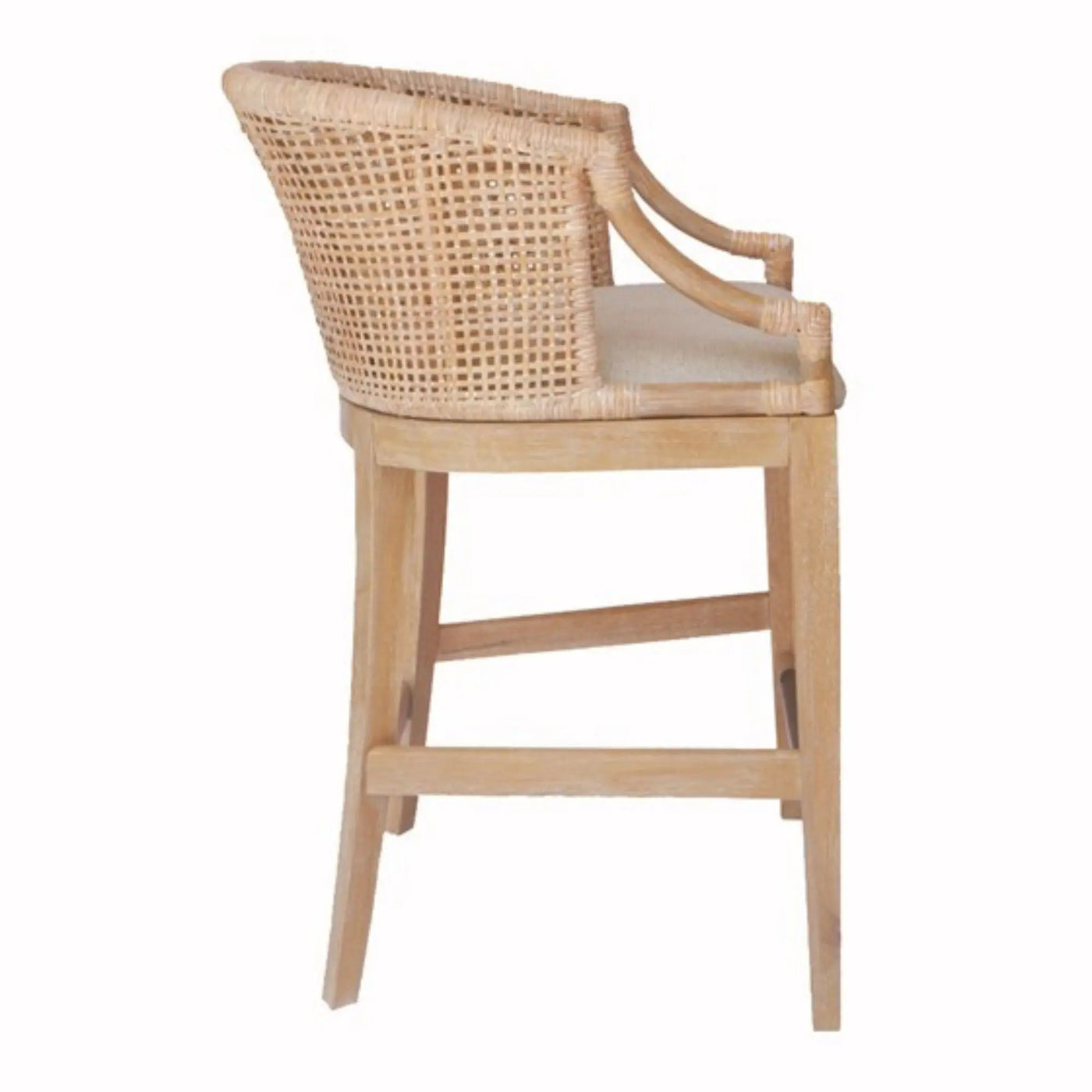 Casual Handcrafted Rattan Counter Stool by HouseOfZazla