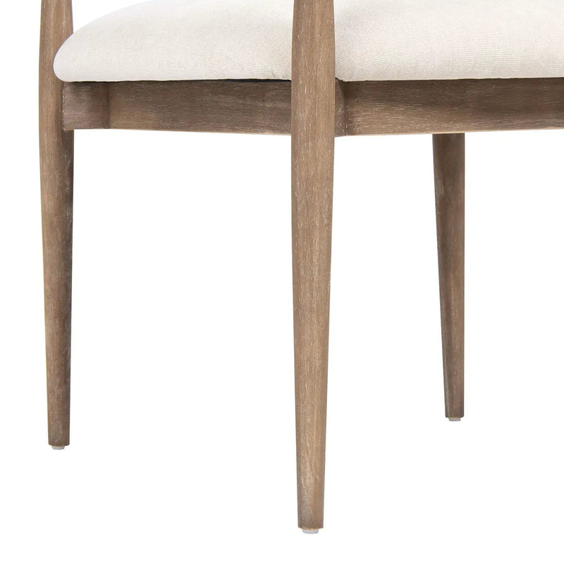 Artemis - Mixed Material Upholstered Dining Arm Chair - Warm White by HouseOfZazla