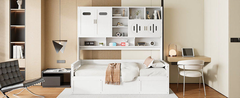 Daybed With All-In-One Cabinet And Shelf by HouseOfZazla