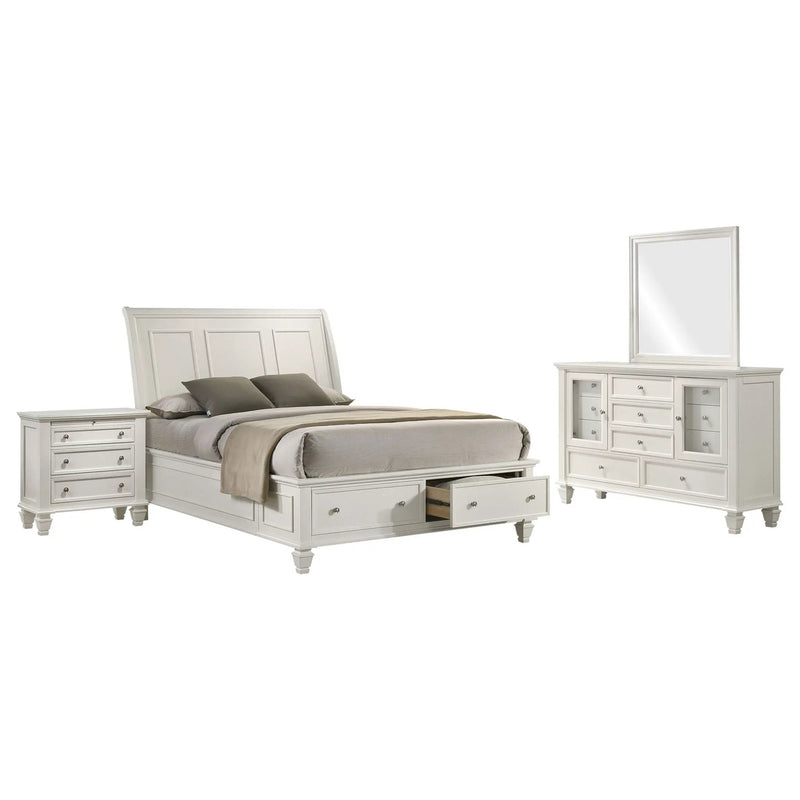 Sandy Beach 4-piece Queen Bedroom Set Cream White by Unique Piece Furniture