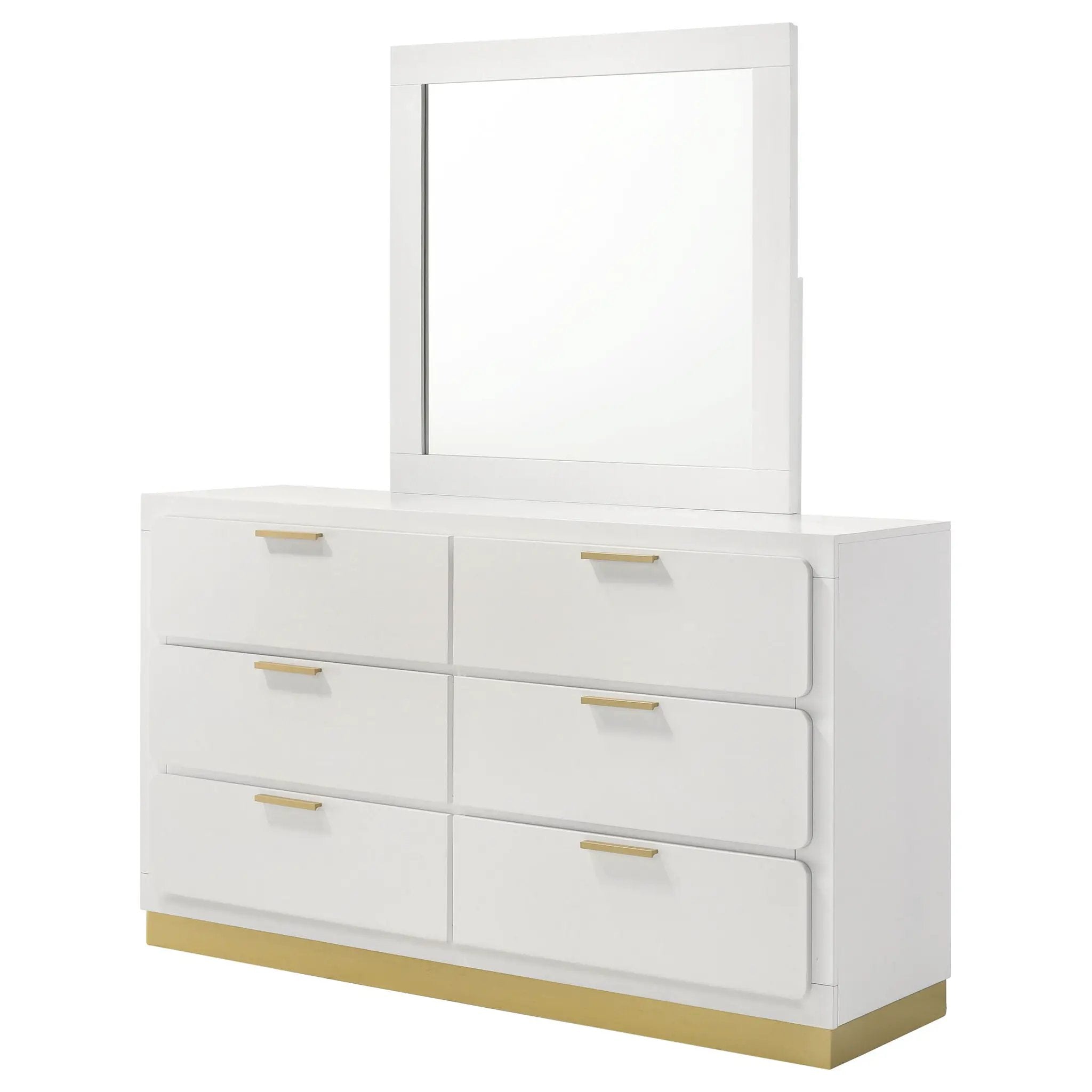 Caraway 6-drawer Dresser with Mirror White by Unique Piece Furniture
