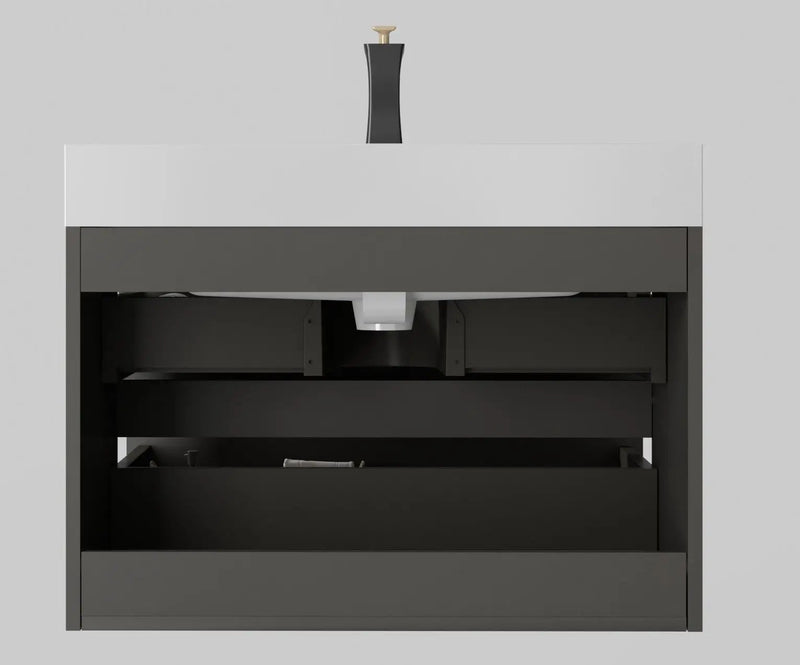 Alice - Bathroom Vanity With Sink, Large Storage Wall Mounted Floating Bathroom Vanity For Modern Bathroom, One-Piece Sink Basin Without Drain And Faucet by Unique Piece Furniture