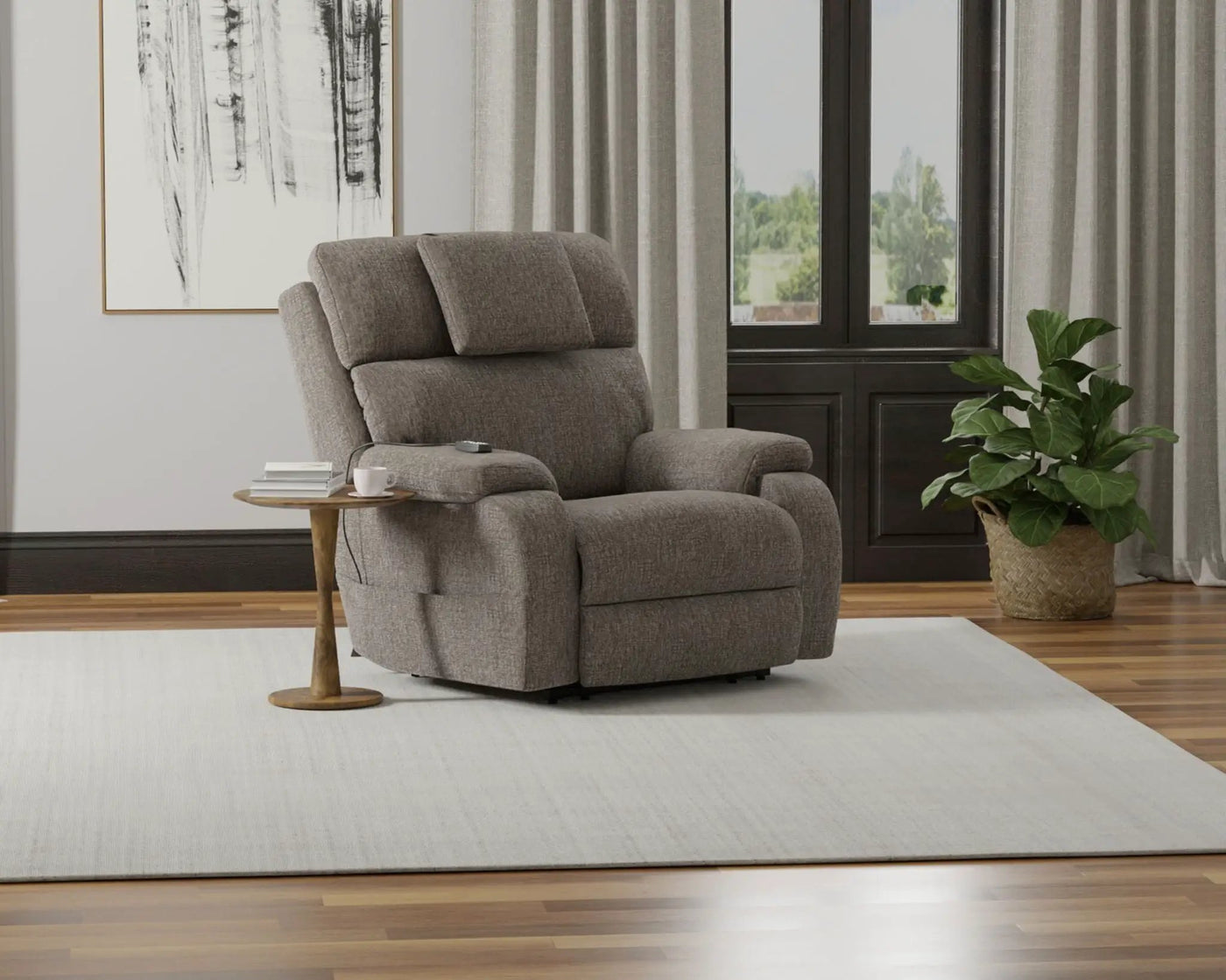 Snoozer - Power Lift Power Headrest Lay Flat Recliner With CR3 Heat / Massage / Zero Gravity by Unique Piece Furniture