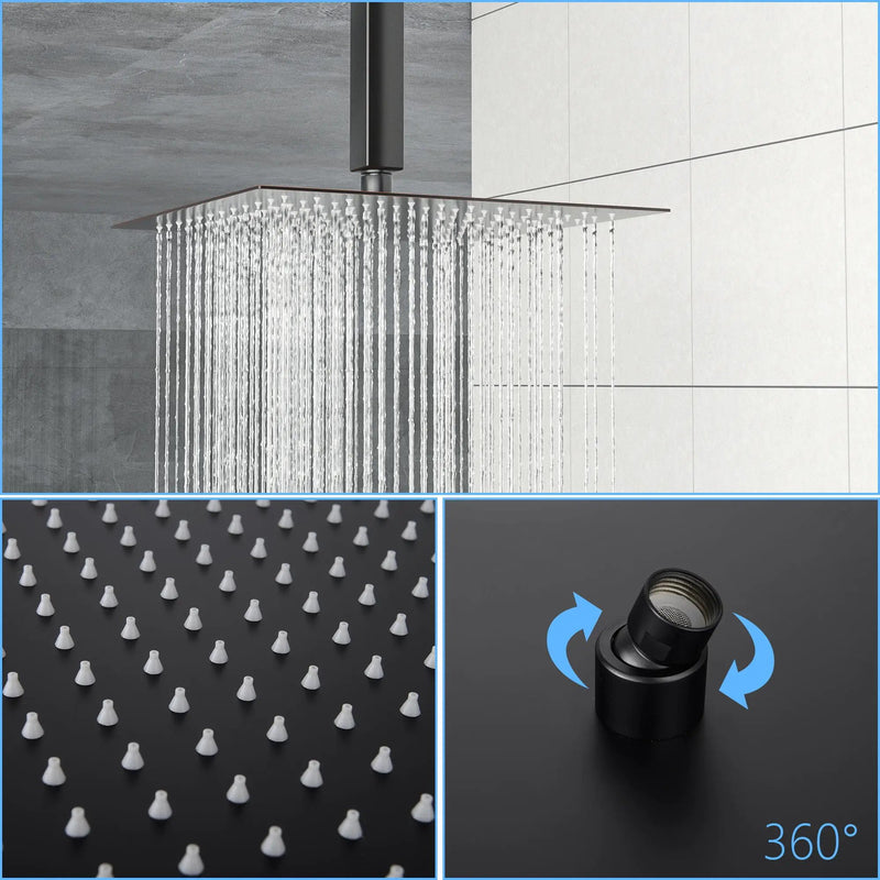 10" Square Rainfall Shower Head With Silicone Nozzle - Oil-Rubbed Bronze by HouseOfZazla