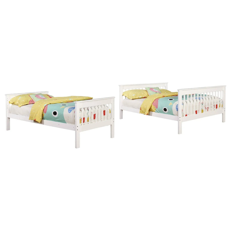 Chapman Wood Twin Over Full Bunk Bed White by Unique Piece Furniture