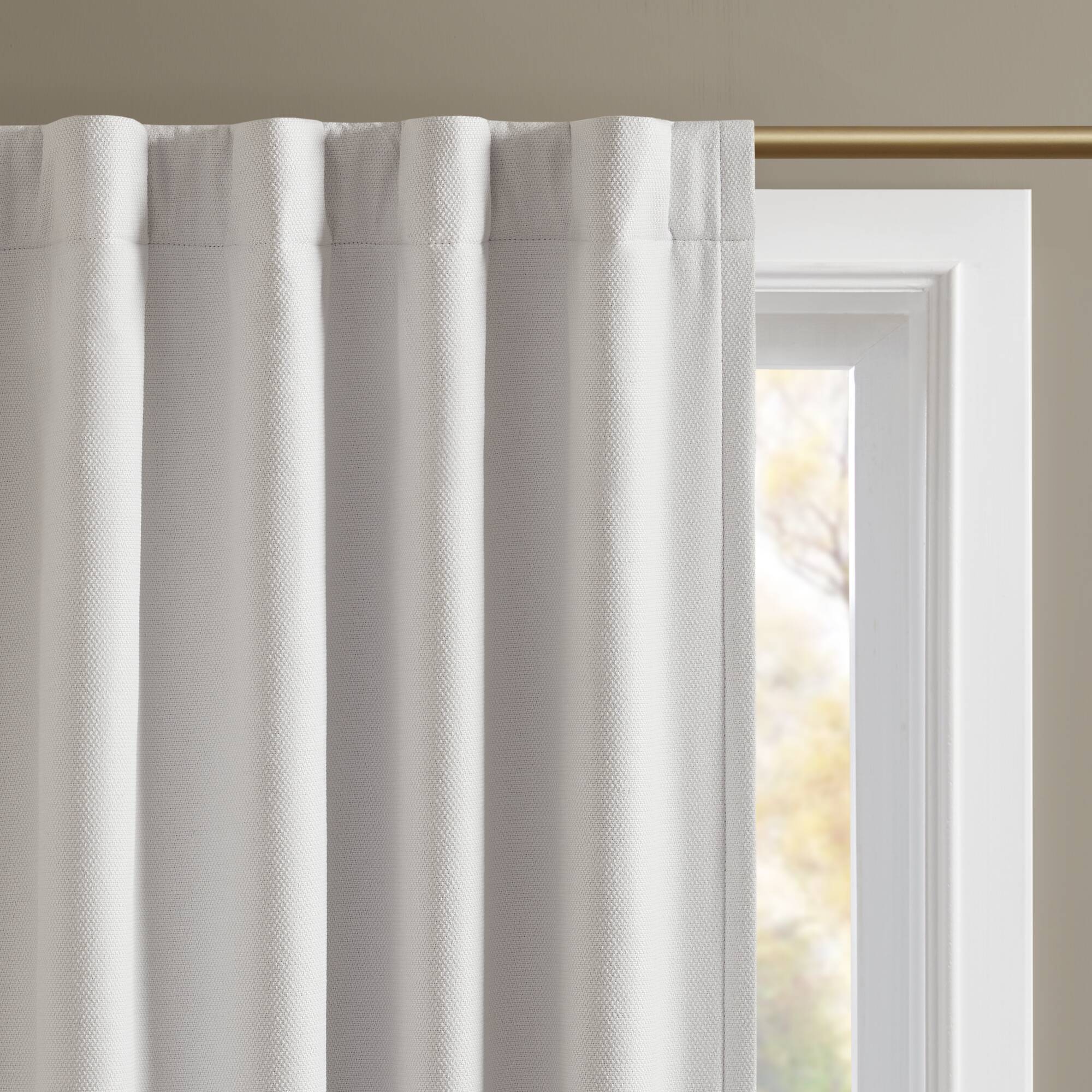 2-PK 52x84" Sound Blocking Total Blackout Curtain Panel Pair White by HouseOfZazla