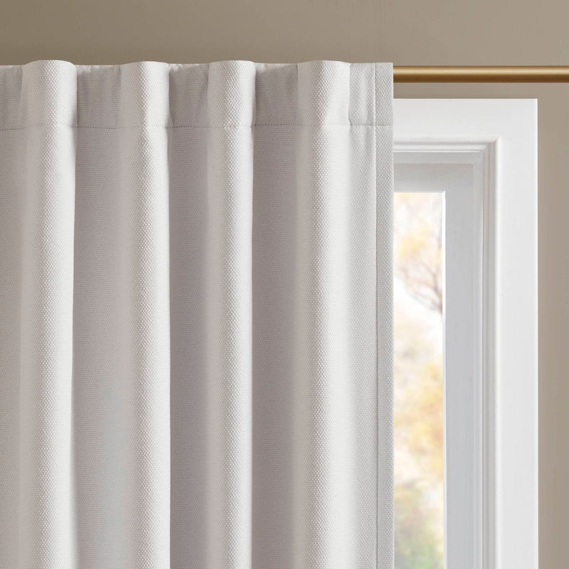 2-PK 52x84" Sound Blocking Total Blackout Curtain Panel Pair White by HouseOfZazla