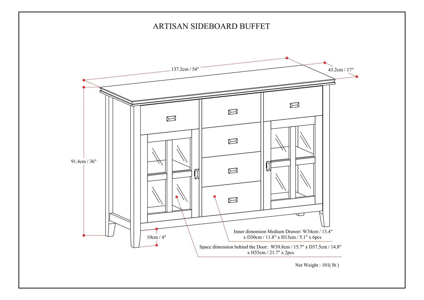 Artisan - Handcrafted Sideboard Buffet by HouseOfZazla