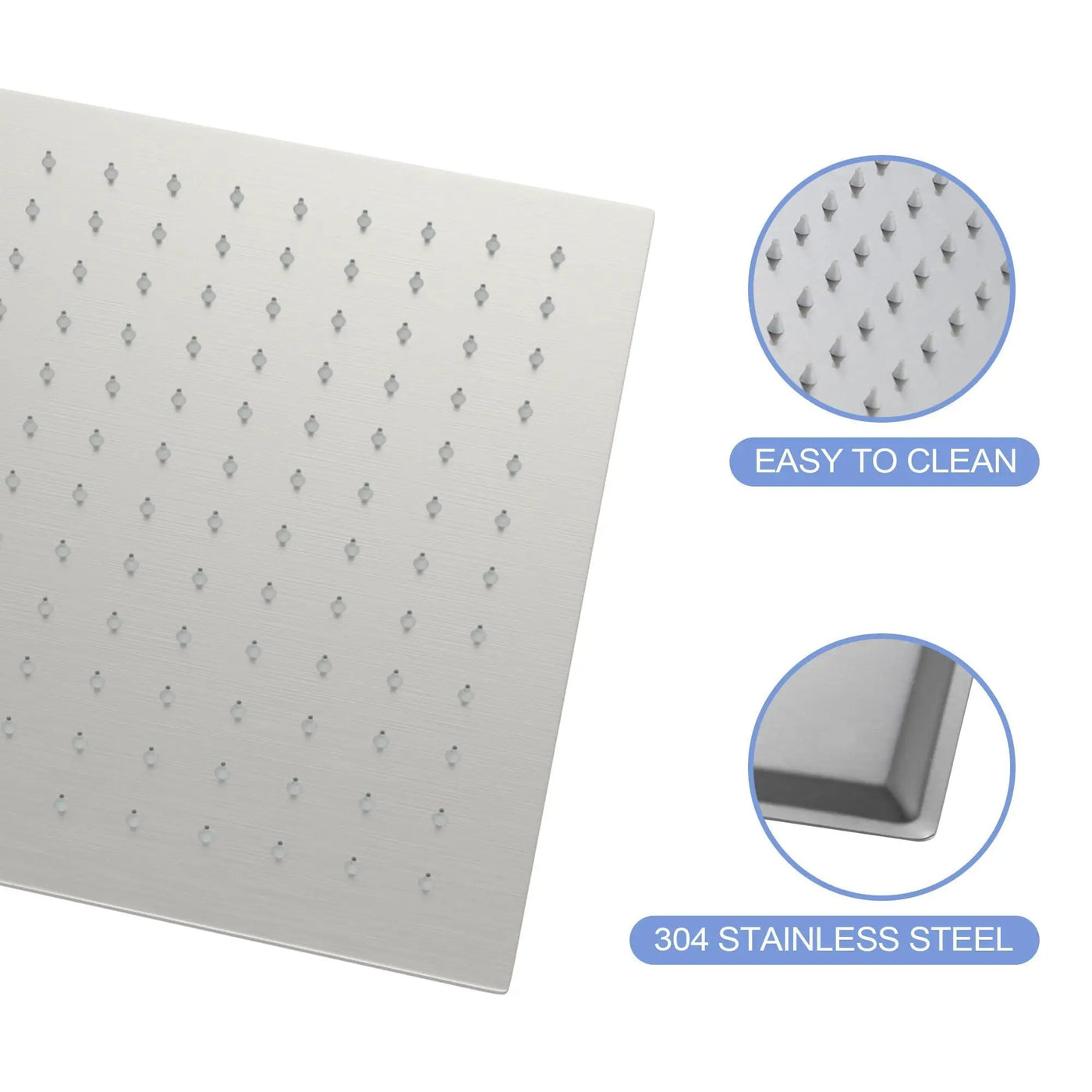 Modern 10" Square Rainfall Shower Head & Stainless Steel Wall Or Ceiling Mount Luxury Spa Shower Panel by HouseOfZazla