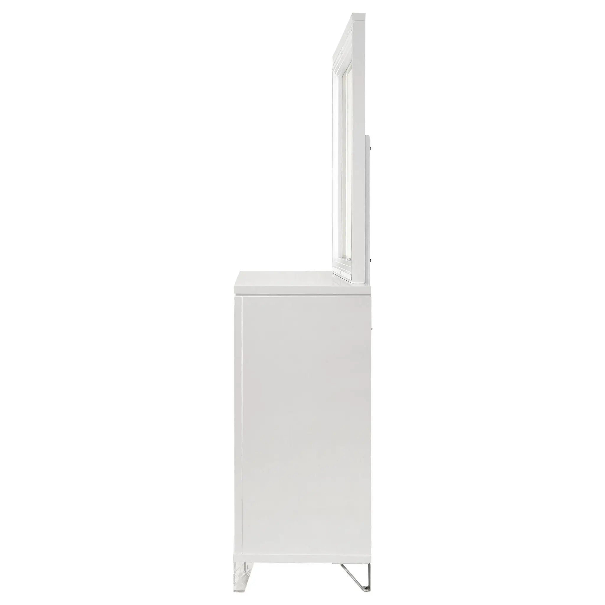 Marmore 9-drawer Dresser and LED Mirror White by Unique Piece Furniture