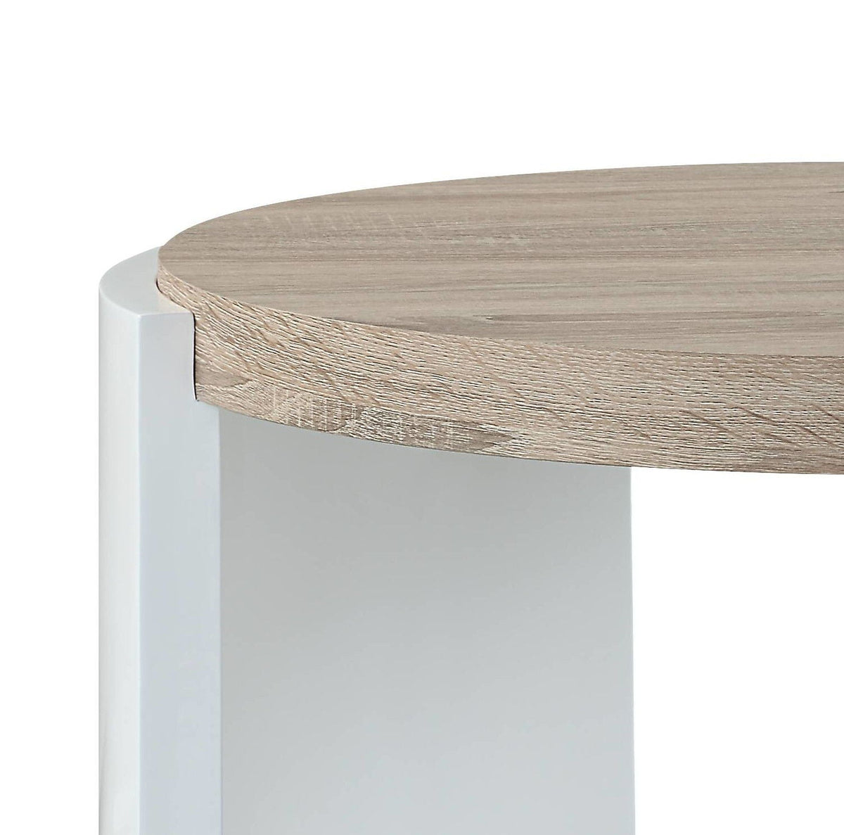 High Gloss End Table with Thick Tabletop - Light Brown, photo 6 of 8