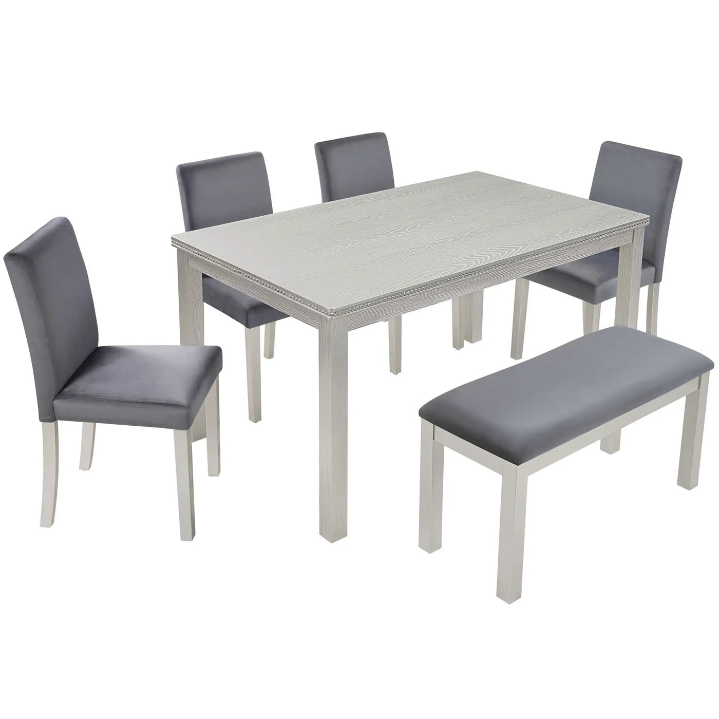 Dining Table Set, Table With A Rectangular Table And Upholstered Chairs by HouseOfZazla
