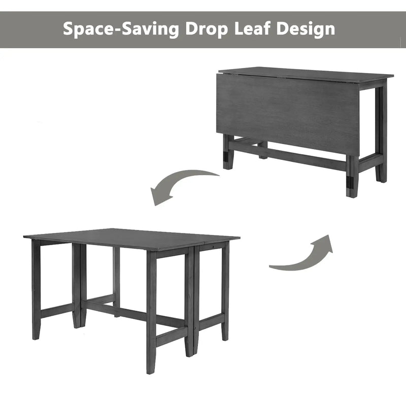 TOPMAX Farmhouse Wood Extendable Dining Table with Drop Leaf by HouseOfZazla
