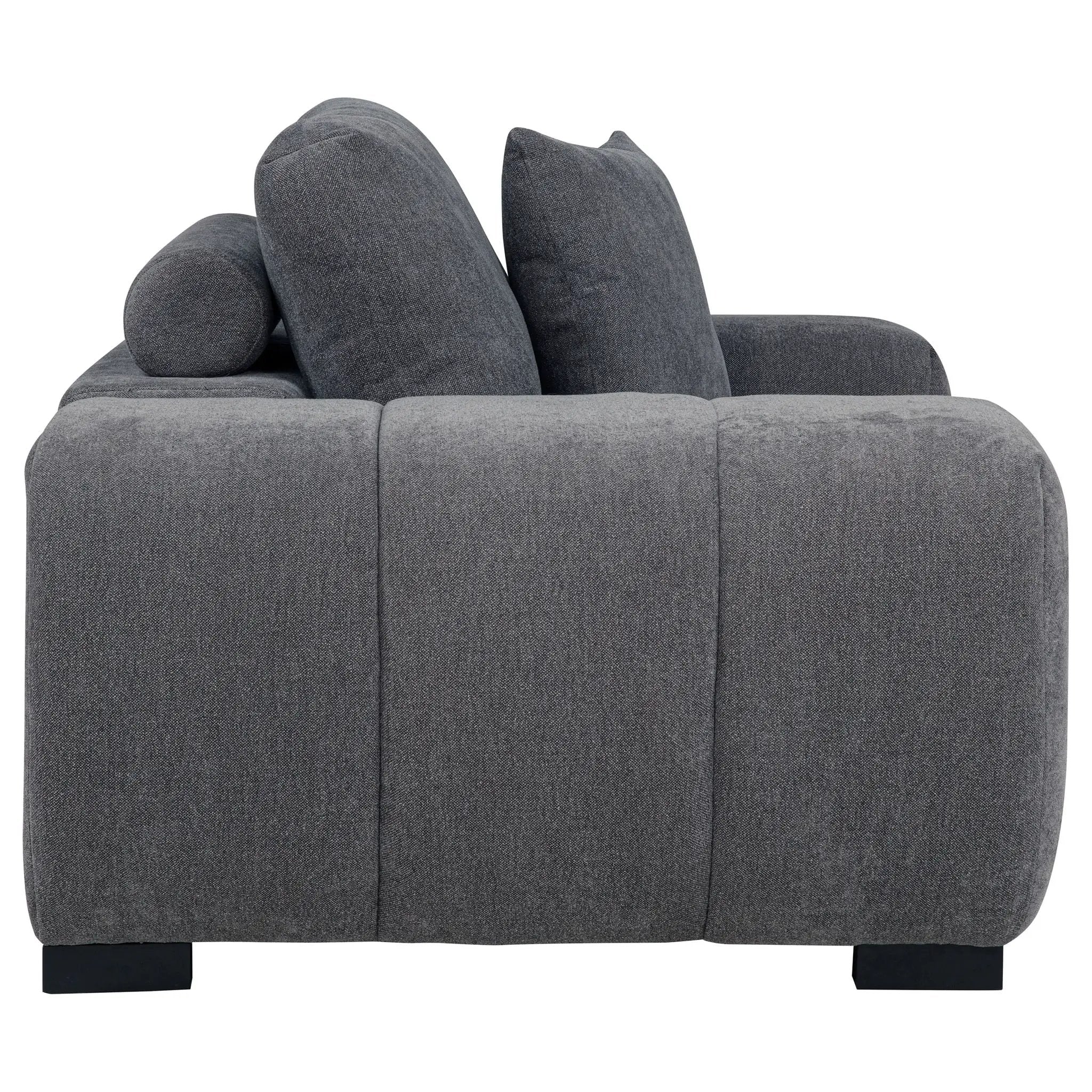 Octavia Upholstered Track Arm Accent Chair Charcoal Grey by Unique Piece Furniture