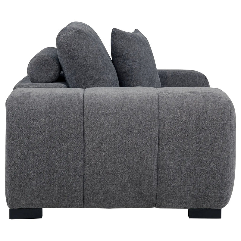 Octavia Upholstered Track Arm Accent Chair Charcoal Grey by Unique Piece Furniture