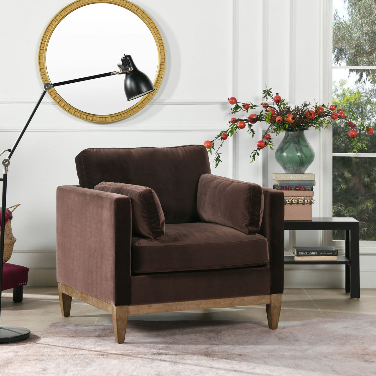 Modern Farmhouse Arm Chair with Reversible Cushions - Multiple Colors, photo 8 of 40