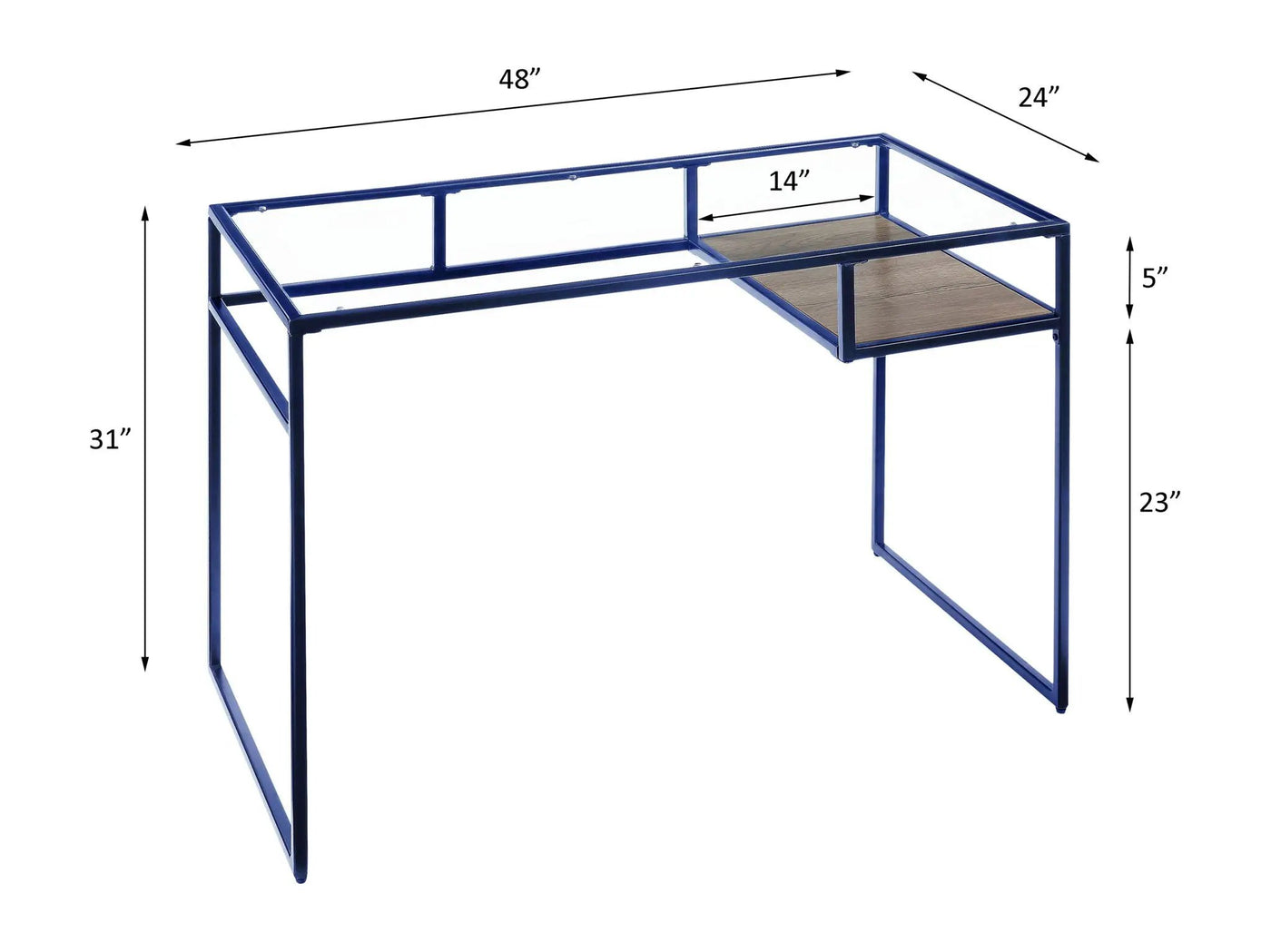 Yasin Glass Top Writing Desk by HouseOfZazla