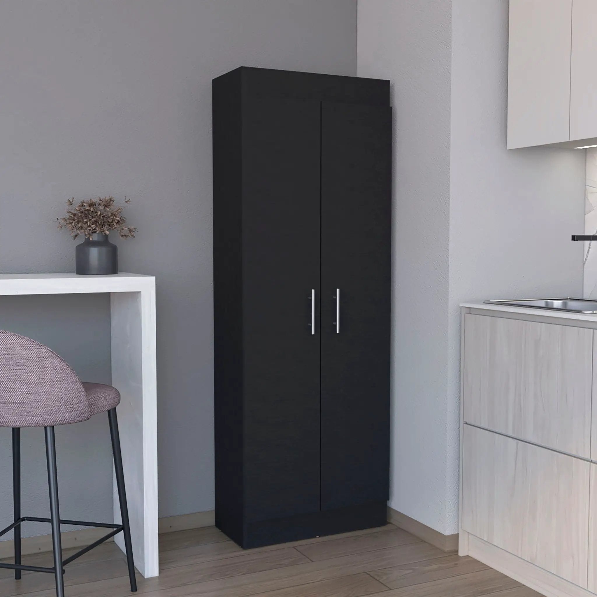 Clinton - Pantry Cabinet Kitchen Storage - Black by Unique Piece Furniture