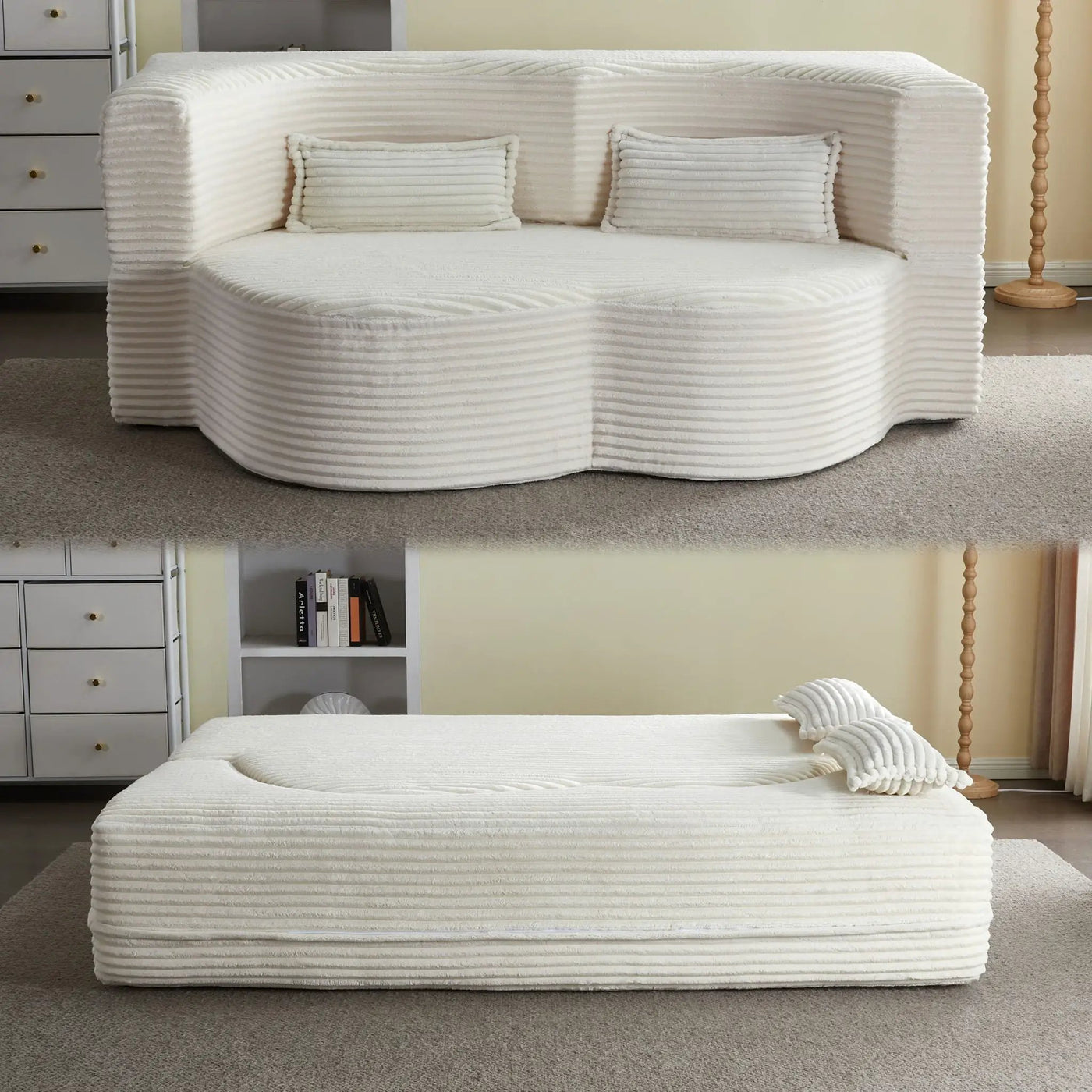 Floor Convertible Sleeper Sofa Bed With 2 Pillows by HouseOfZazla