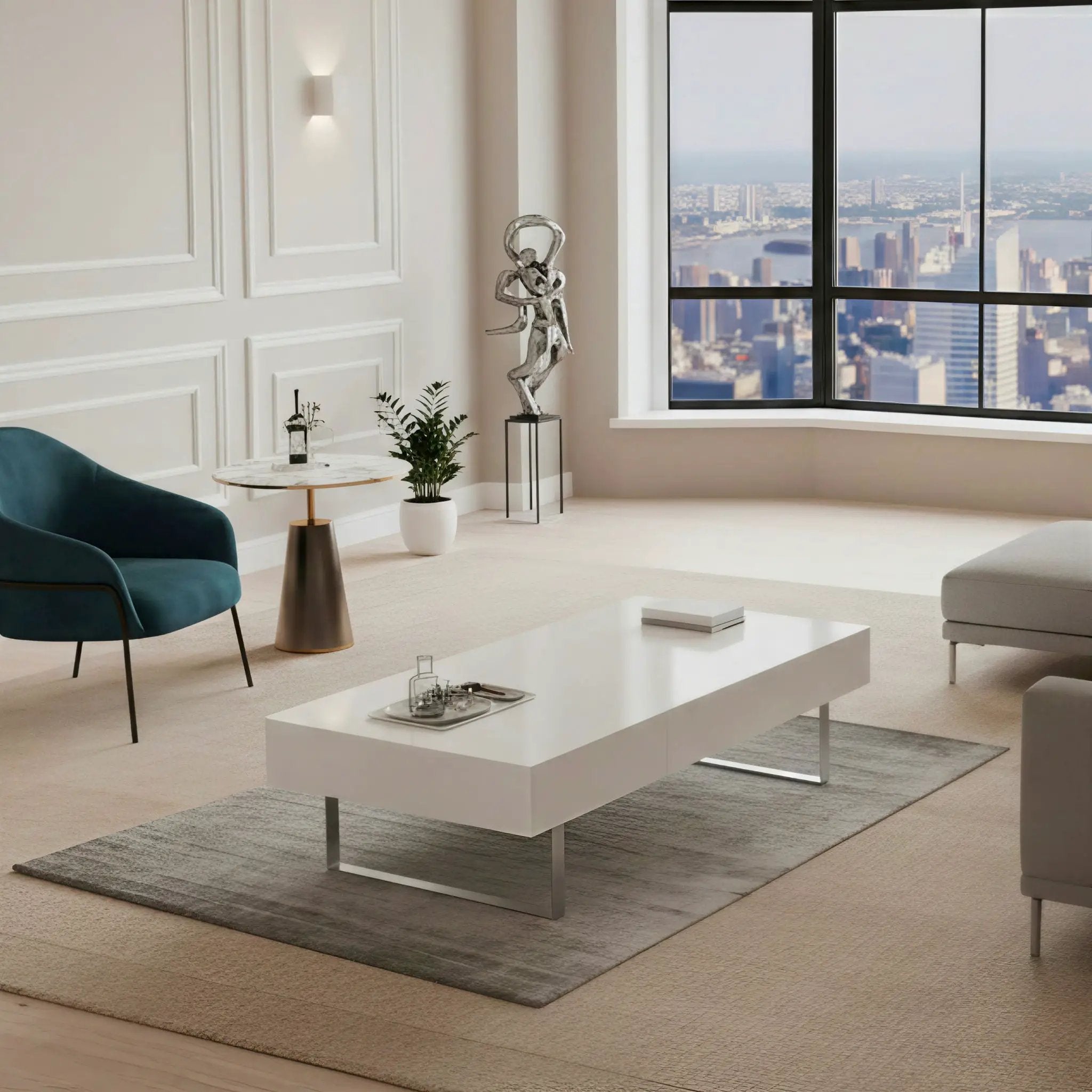 Rectangular Coffee Table With Hidden Storage by Unique Piece Furniture