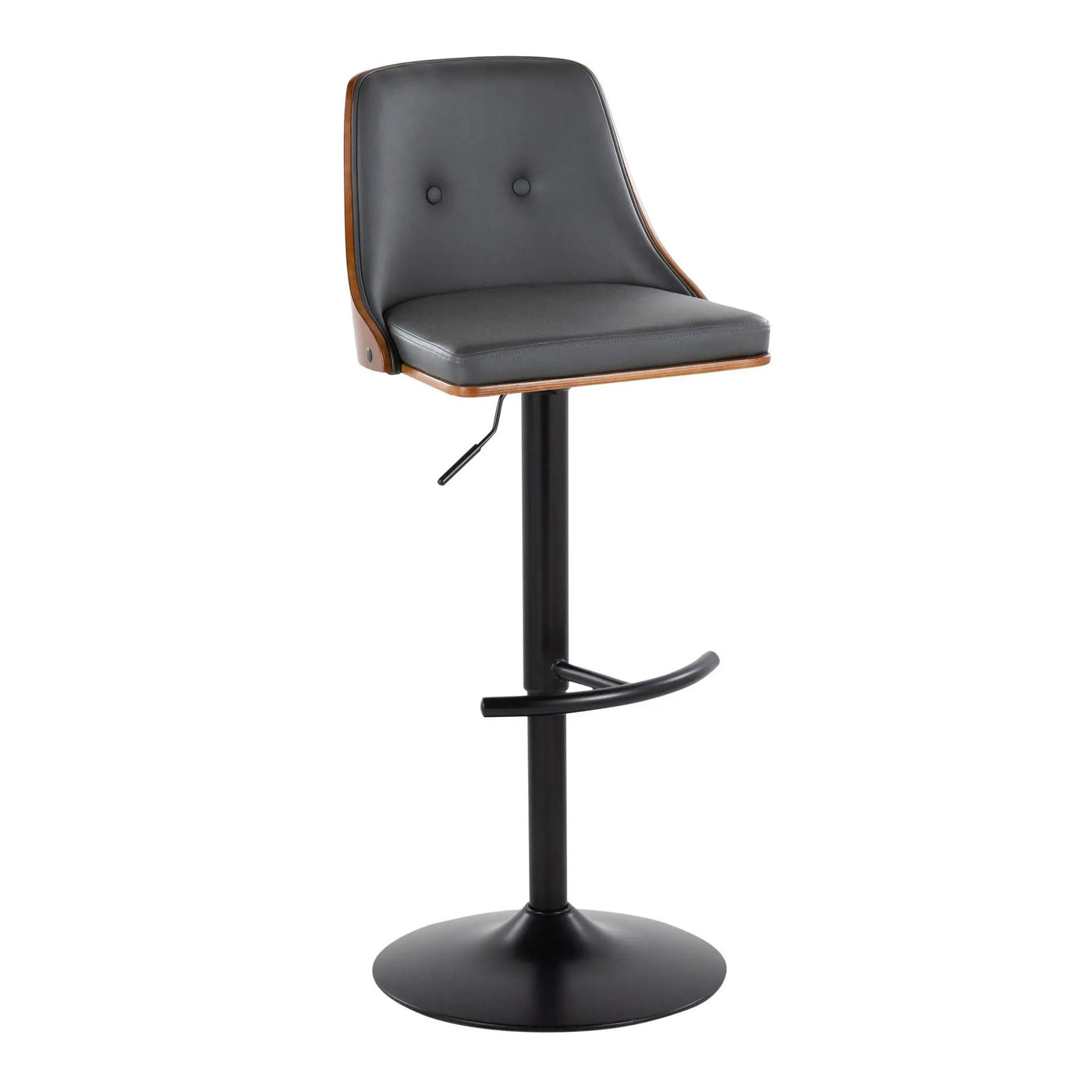 Gianna - Mid Century Modern Adjustable Barstool, Swivel With Rounded T Footrest (Set of 2) by HouseOfZazla