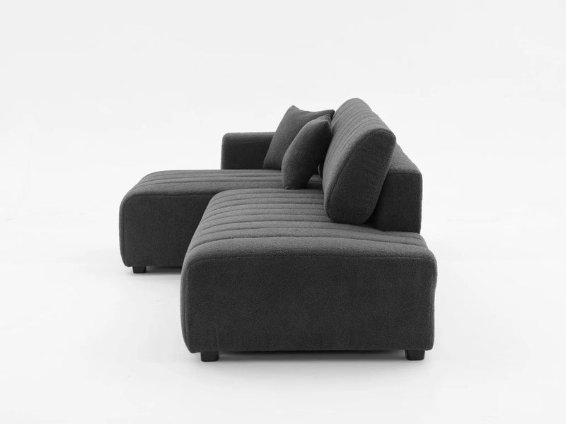 Jessica - Lamb Wool Sectional Sofa With Chaise by HouseOfZazla