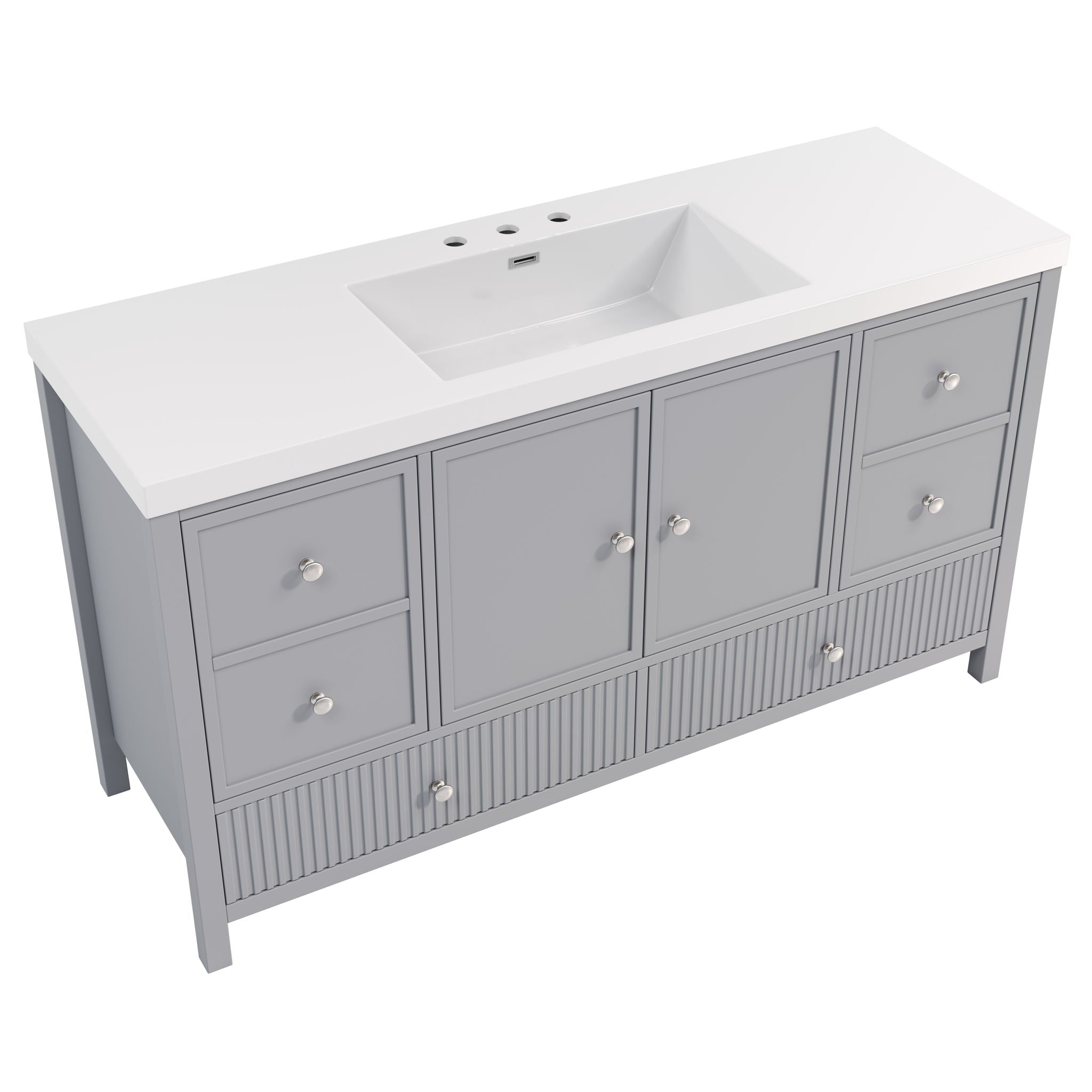 Bathroom Vanity With Separate Sink, Soft Close Doors And 4 Drawers by HouseOfZazla
