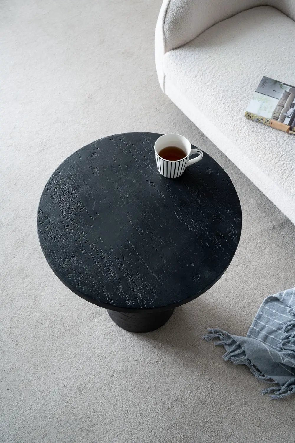 Round Side Table With Pedestal Base by Unique Piece Furniture