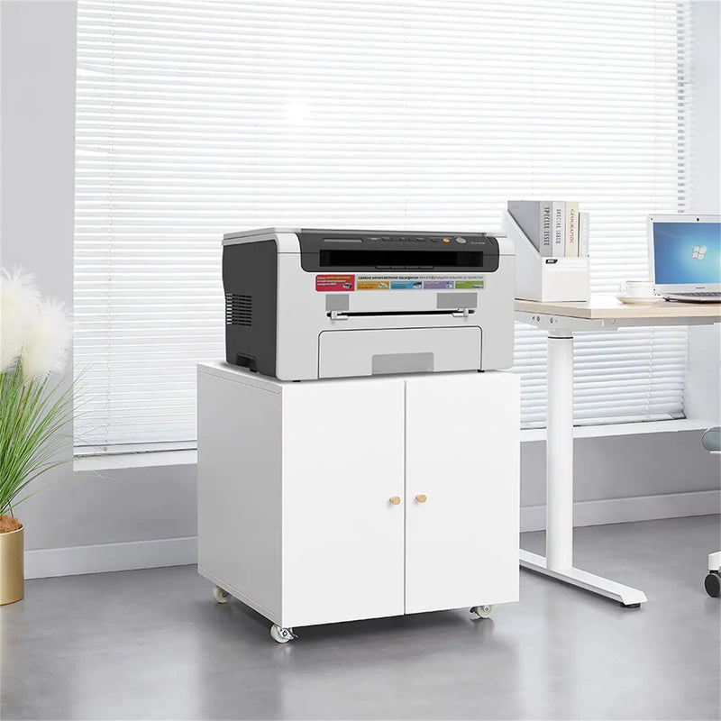 Home Office Printer Stand With Wheels And File Cabinet by HouseOfZazla