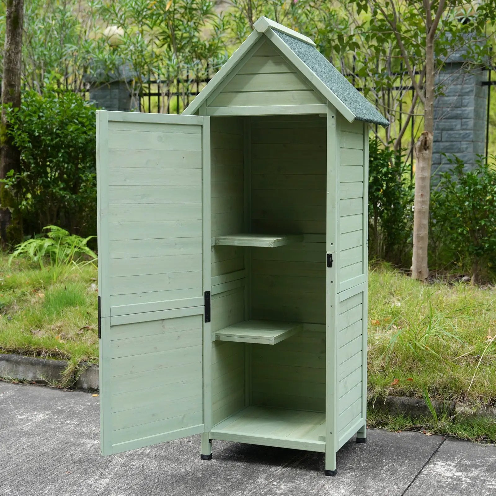 Outdoor Wooden Storage Shed with Lockable Door by HouseOfZazla
