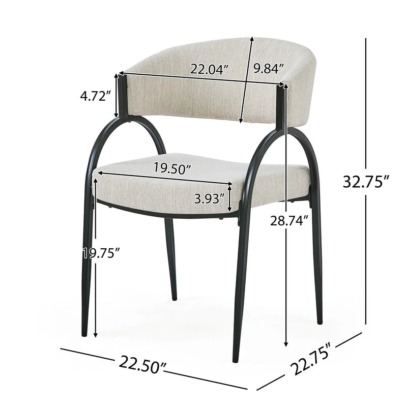 Contemporary Upholstered Dining Chairs With Metal Legs (Set of 2) by HouseOfZazla