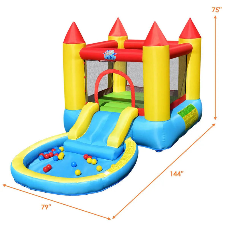 Kids Inflatable Bounce House Castle with Balls Pool and Bag by DirectDeals