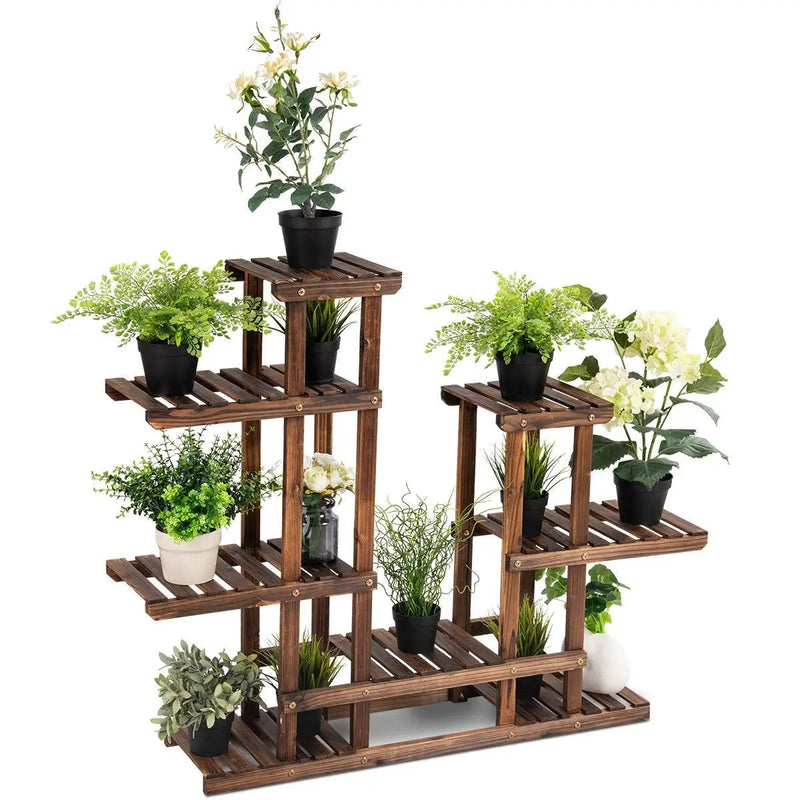 6 Tier Wooden Shelf Storage Plant Rack Stand by DirectDeals