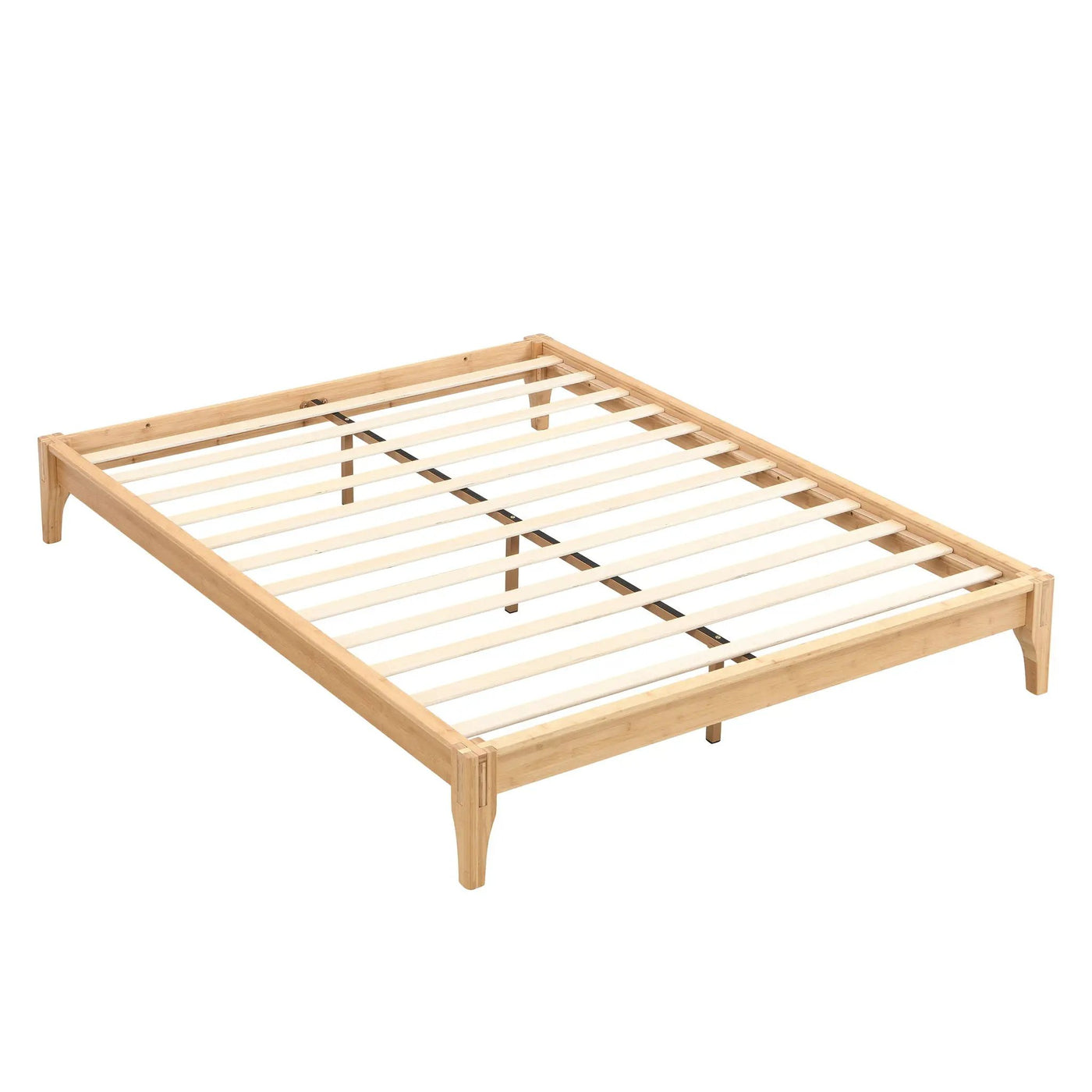 Solid Dry Bamboo Platform Bed Frame, With Slat Support by HouseOfZazla