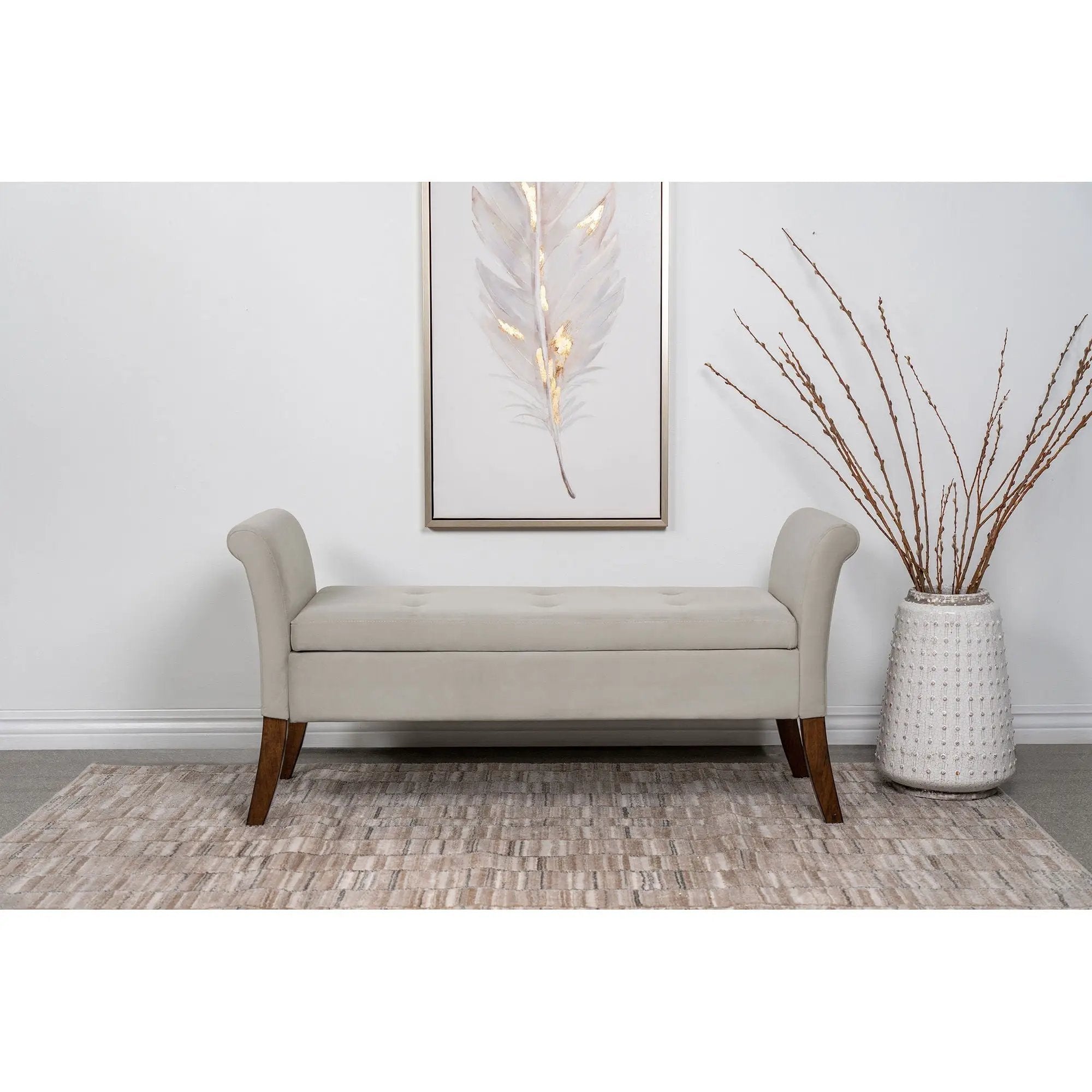 Pasley - Rolled Arm Storage Bench by HouseOfZazla