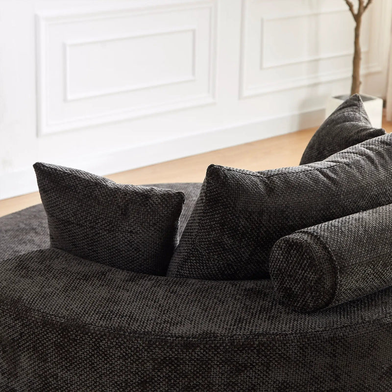 55'' Chenille Foam Single Swivel Chair by HouseOfZazla