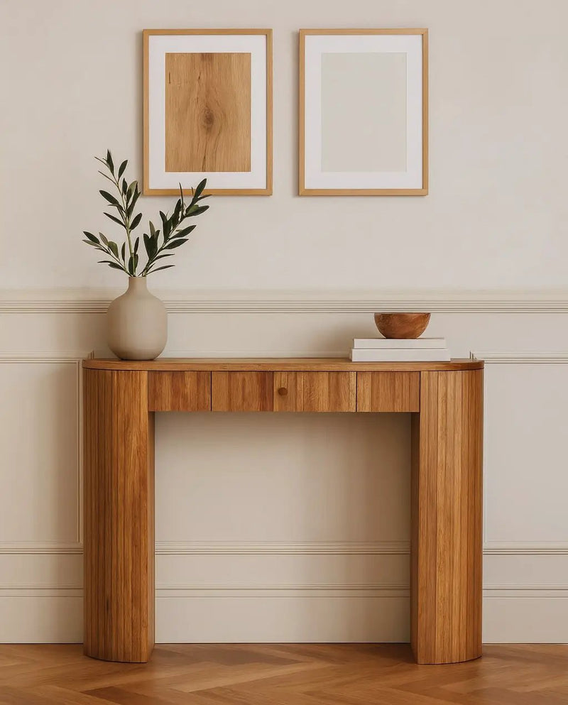 Solid Wood Soba Straight Console Table, 1-Drawer by HouseOfZazla