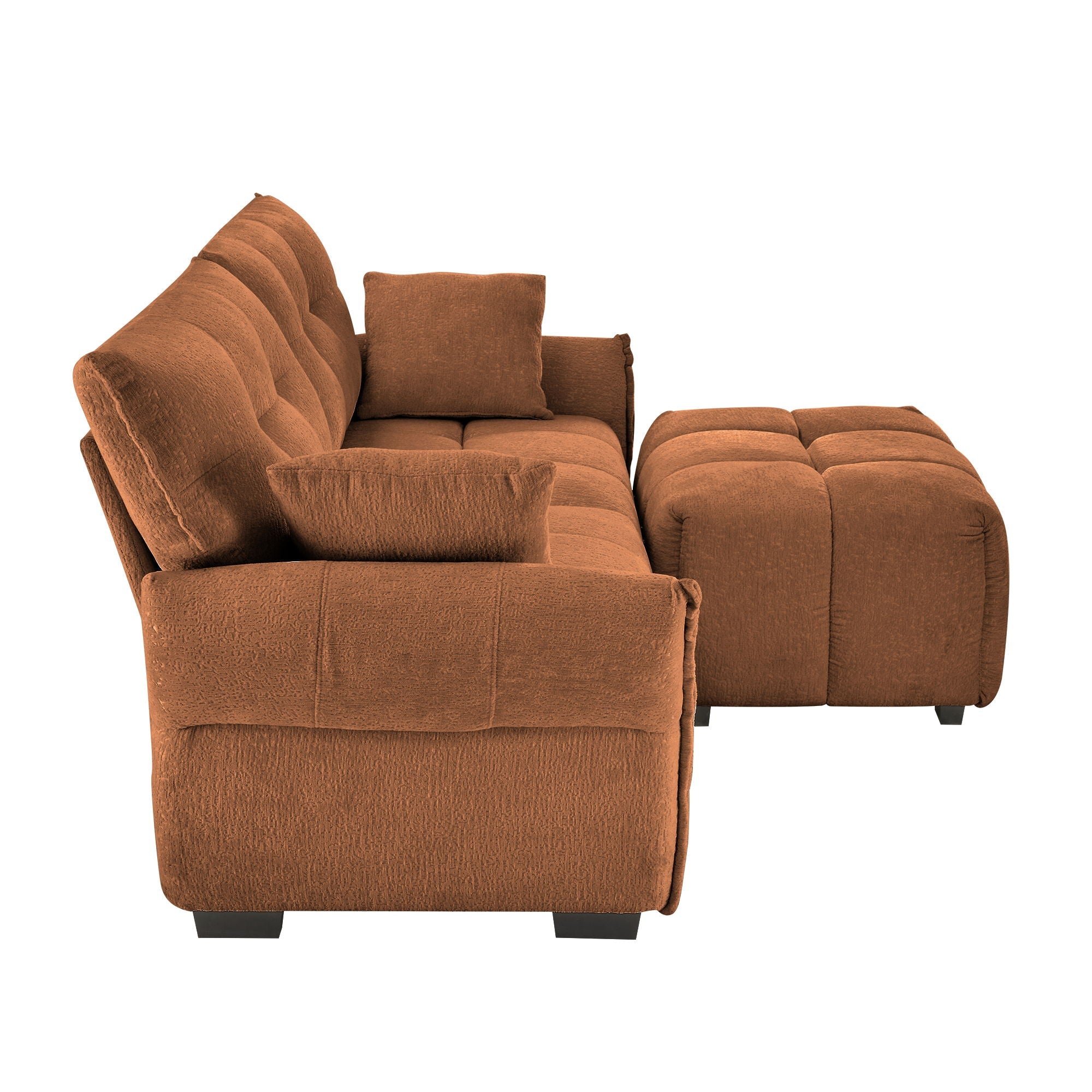 Sofa Set With Ottoman And Pillows, Textured, High Resilience Cushions by HouseOfZazla