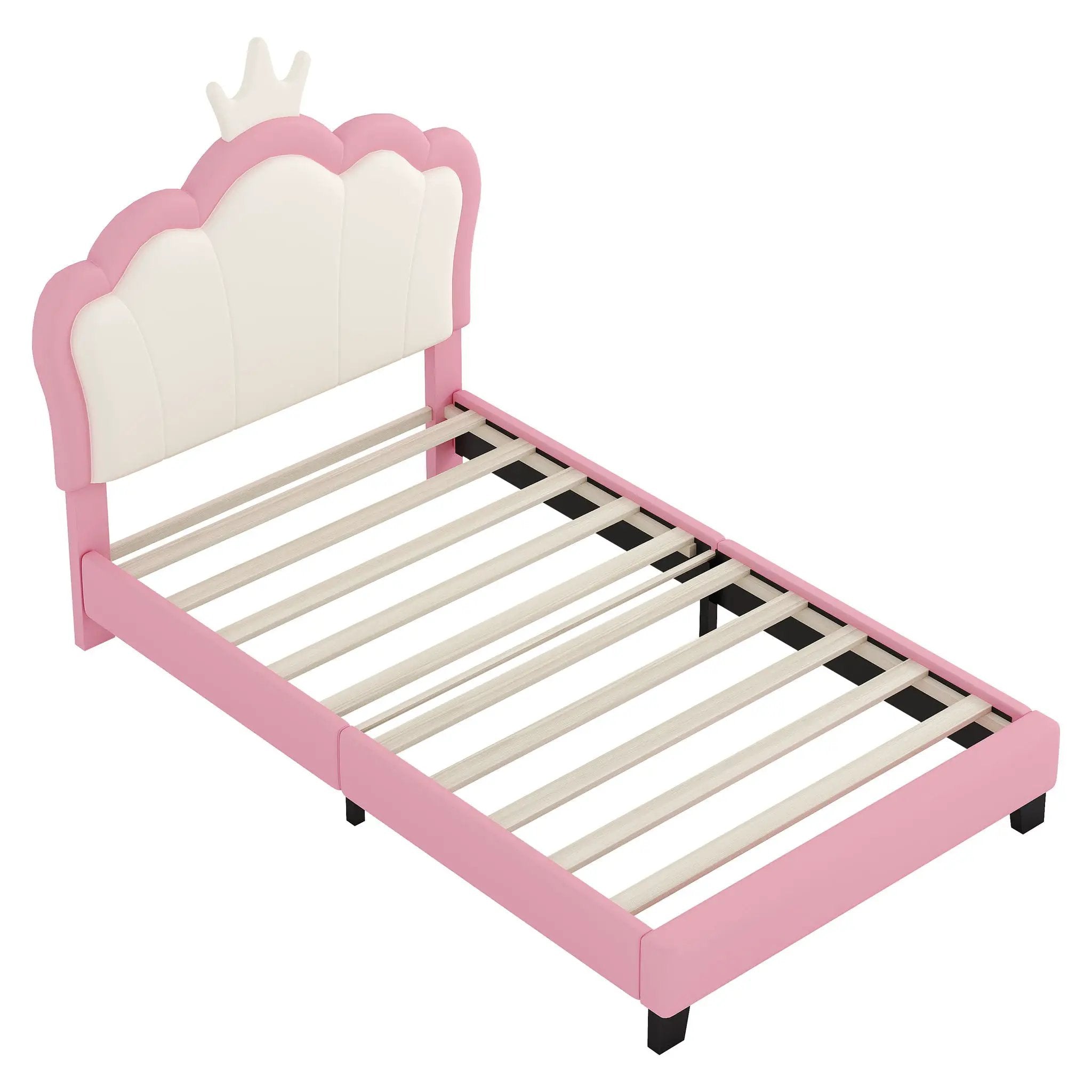 Upholstered Princess Platform Bed With Crown Headboard by HouseOfZazla