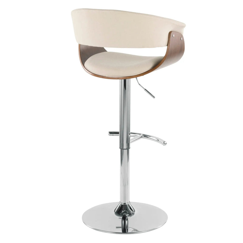 Vintage Mod - Mid Century Modern Adjustable Height Barstool With Swivel With Rounded T Footrest (Set of 2) by Unique Piece Furniture